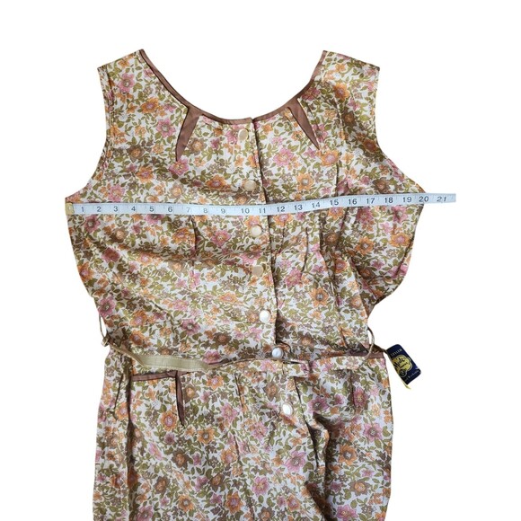 Top Mode Twee Vintage 50s Ditsy Print Midi Dress Women's Modern Size 12 Modest - Picture 6 of 9